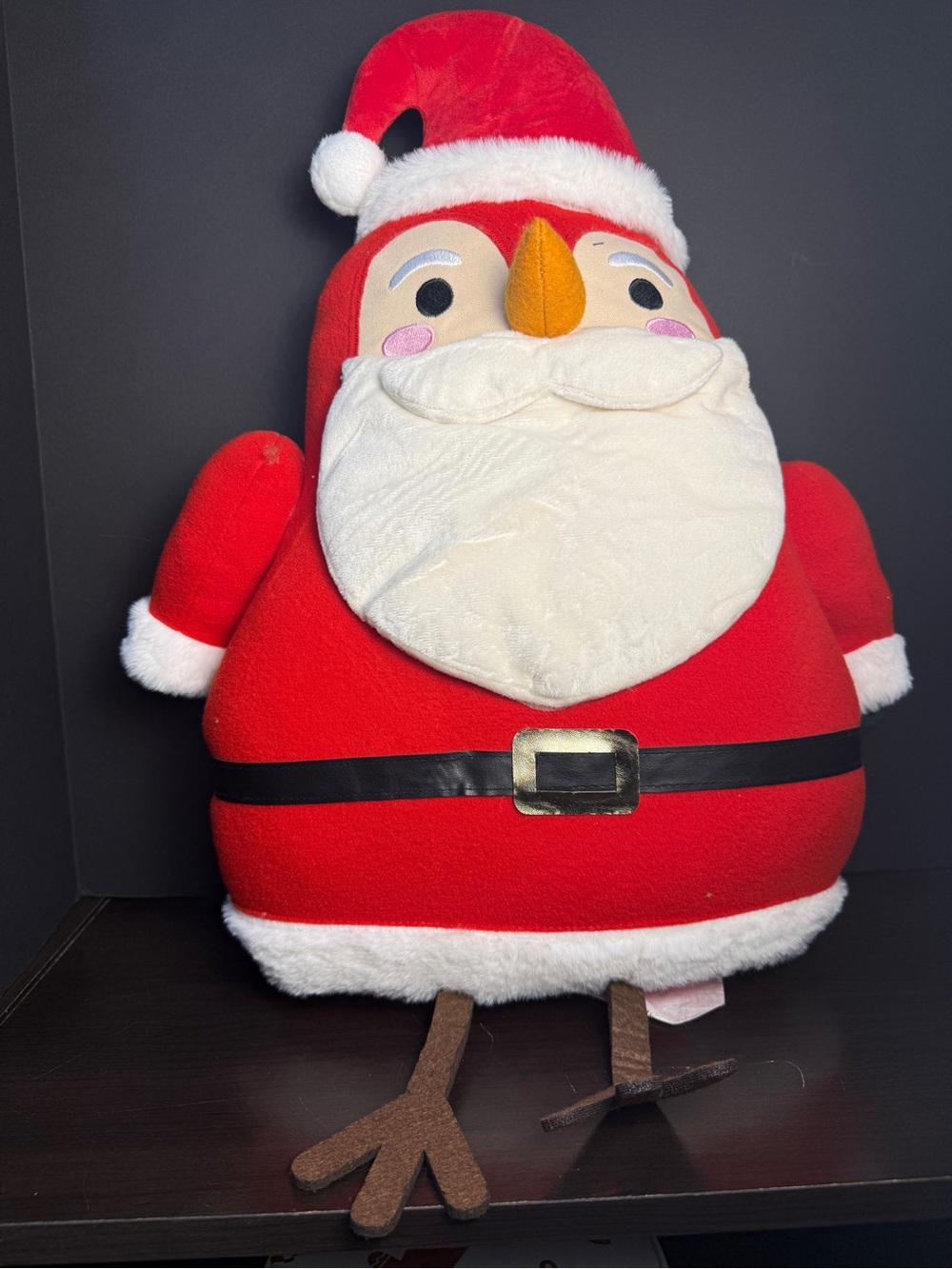 Santa bird plush throw pillow
